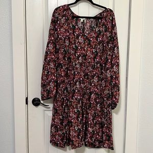 Floral printed balloon sleeve dress